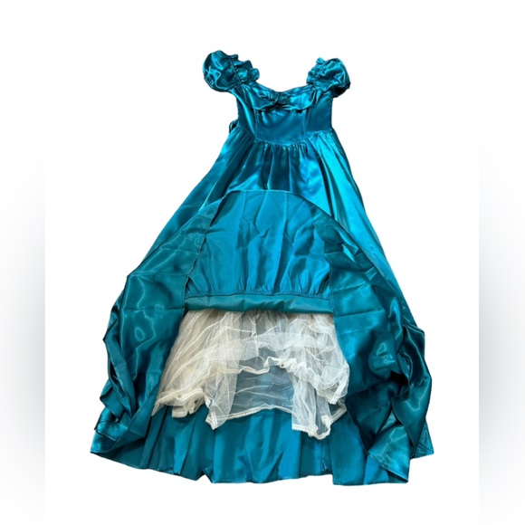 1960s Gunne Sax Romantic Renaissance Bridal Collection Tooled Satin Dress - Picture 7 of 11